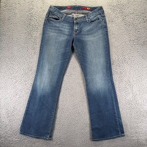 X2 Quality Jeans Womens 12 Blue Denim Bootcut Leg Travel Workwear Faded Stretch